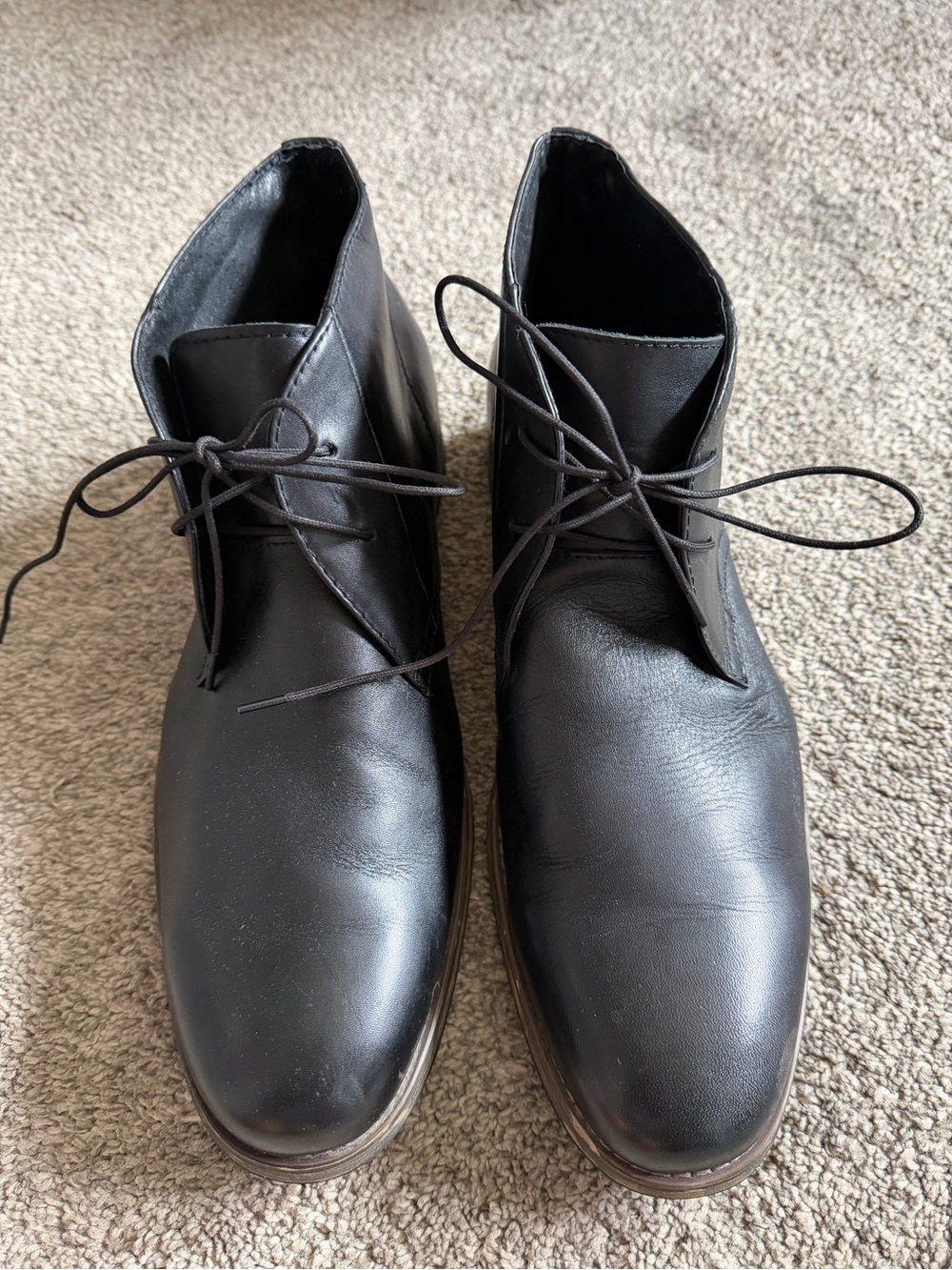 Men's Browns Black Leather Lace-Up Chukka Boots